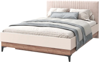 Двуспальная кровать MLK Тоскана Люкс ПМ 1600 (дуб табачный/бренди лайт 04) - 
