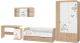 Комплект мебели для спальни Аквилон Кот (туя светлая/белый) - 