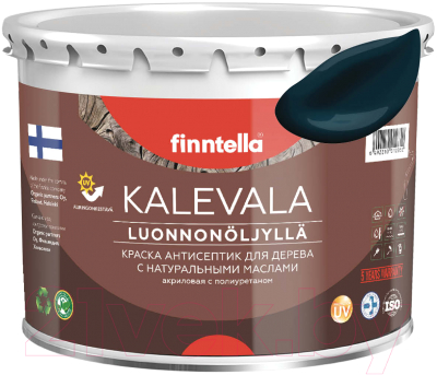 Краска Finntella Kalevala Матовая Ukonilma / F-13-1-3-FL008 (2.7л, темно-сине-зеленый)