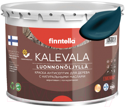 Краска Finntella Kalevala Матовая Valtameri / F-13-1-3-FL010 (2.7л, темно-бирюзовый)