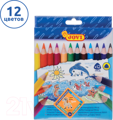 Изображение товара Набор цветных карандашей Jovi Maxi / с (12цв)