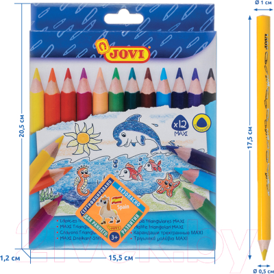 Изображение товара Набор цветных карандашей Jovi Maxi / с (12цв)
