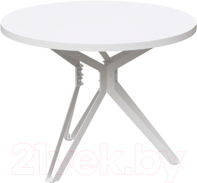 Обеденный стол Millwood Ванкувер Л18 D90 (белый/металл белый)