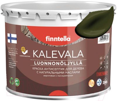 Краска Finntella Kalevala Матовая Kombu / F-13-1-3-FL020 (2.7л, буро-зеленый)