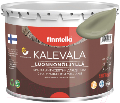Краска Finntella Kalevala Матовая Khaki / F-13-1-3-FL022 (2.7л, серо-зеленый)
