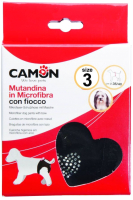 Гигиенические трусики для животных Camon из микрофибры C208/F (черный с сердечками) - 
