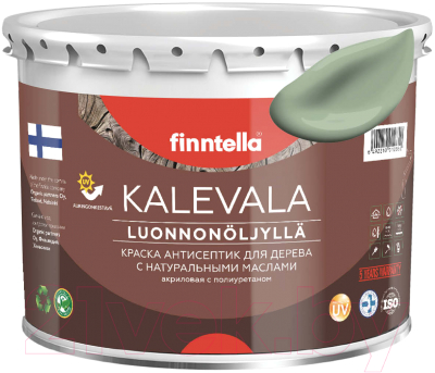 Краска Finntella Kalevala Матовая Pastellivihrea / F-13-1-3-FL042 (2.7л, светло-зеленый хаки)