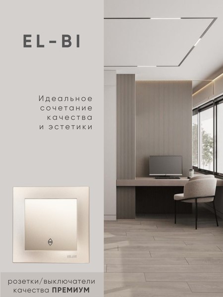 Выключатель El-Bi Zena-Vega / 609-011400-209 (титан)