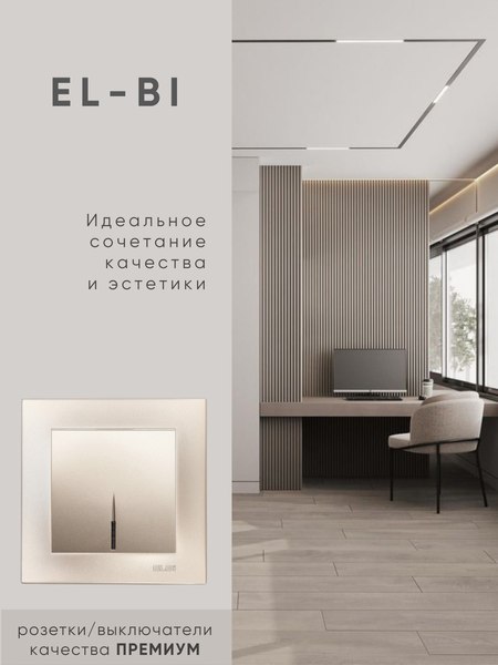Выключатель El-Bi Zena-Vega / 609-011400-201 (титан)