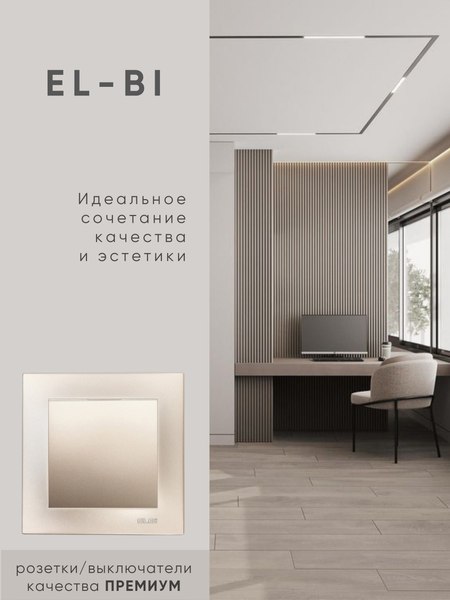 Выключатель El-Bi Zena-Vega / 609-011400-200 (титан)