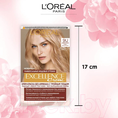 Крем-краска для волос L'Oreal Paris Excellence Creme 9U (универсальный очень светло-русый)