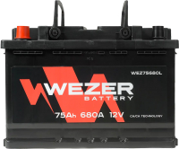 Автомобильный аккумулятор Wezer 680A L+ / WEZ75680L (75 А/ч) - 