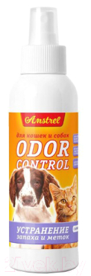 Средство для нейтрализации запахов и удаления пятен Amstrel Оdor Control для собак и кошек  (с ароматом, 200мл)
