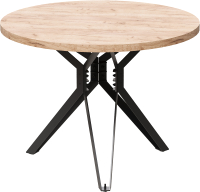 Обеденный стол Millwood Ванкувер Л18 D90 (дуб табачный Craft/металл черный) - 