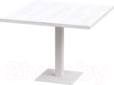 Обеденный стол Millwood Хельсинки Л18 90x90 (дуб белый Craft/металл белый)