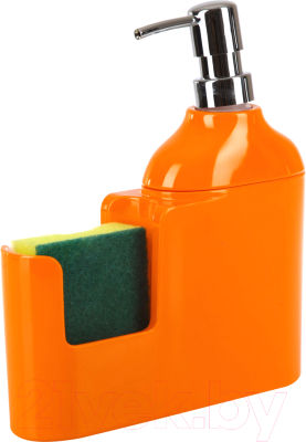 Дозатор моющего средства с губкой Primanova Veroni D-13161 (оранжевый)