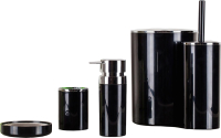 Набор аксессуаров для ванной и туалета Primanova Lenox M-SAS03-06 (черный) - 
