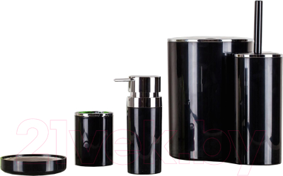 Набор аксессуаров для ванной и туалета Primanova Lenox M-SAS03-06 (черный)