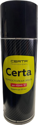 Эмаль Certa Термостойкая 9004 1200С (520мл, черный) - 