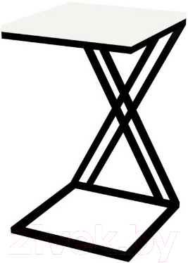 Приставной столик TMB Loft Детройт (белый альпийский/черный матовый)