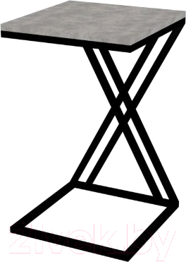 Приставной столик TMB Loft Детройт (чикаго светло-серый/черный матовый)