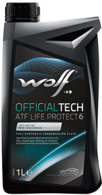 Трансмиссионное масло WOLF OfficialTech ATF Life Protect 6 / 3012/1 (1л)