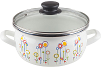 Кастрюля Сантэкс Луговые цветы 1-2415112 (белый)