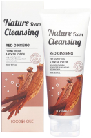 Пенка для умывания FoodaHolic Nature Foam Cleansing Red Ginseng (150мл) - 