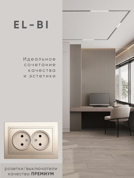 Розетка El-Bi Zena / 500-011420-908 (титан)