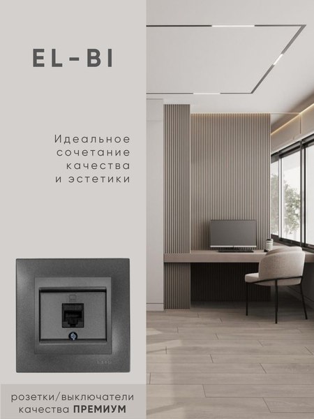 Розетка El-Bi Zena-Vega / 609-011100-247 (дымчатый)