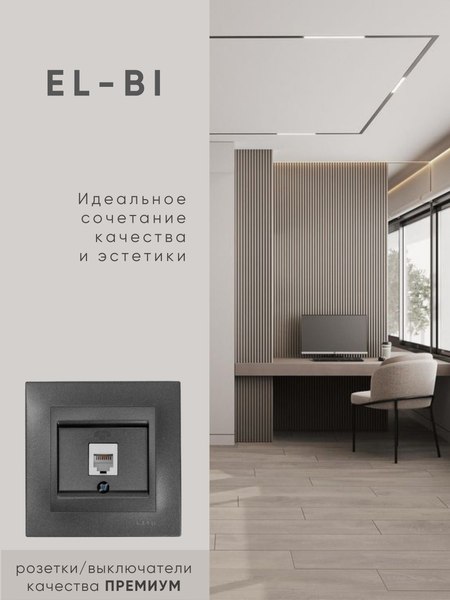 Розетка El-Bi Zena-Vega / 609-011100-221 (дымчатый)