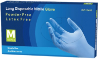 Перчатки одноразовые Nitrile Gloves Long NitrileExam (M, 100шт) - 