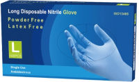 Перчатки одноразовые Nitrile Gloves Long NitrileExam (L, 100шт) - 