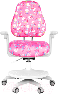 Кресло детское Anatomica Ragenta с подлокотниками (розовый с цветными сердечками)