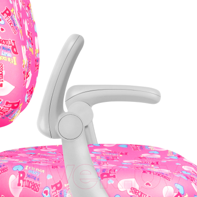 Кресло детское Anatomica Ragenta с подлокотниками (розовый с цветными сердечками)