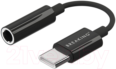 Кабель/переходник Breaking AUX 3.5мм - USB-C / 24560 (черный)