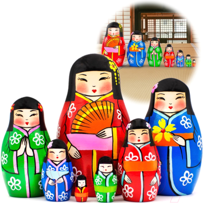 Матрешка сувенирная Брестская Фабрика Сувениров Японская девушка в кимоно 7305
