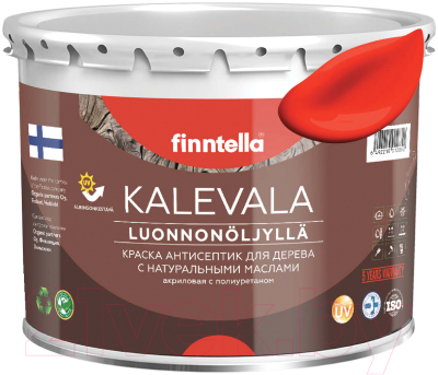 Краска Finntella Kalevala Матовая Puna Aurinko / F-13-1-3-FL125 (2.7л, закатный красный)
