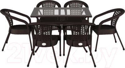 Стол садовый AIKO Deco 4019 стол-2 прямоугольный 120x90x75 (6 мест)
