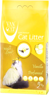 Наполнитель для туалета Van Cat Vanilla бентонитовый с ароматом ванили (5.9л/5кг)