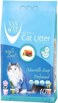 Наполнитель для туалета Van Cat Marseille Soap бентонитовый с ароматом марсельского мыла (11.8л/10кг)