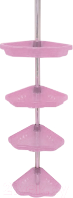 Полка для ванной Primanova M-N17-22 (прозрачный/розовый)