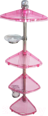 Полка для ванной Primanova M-N12-22 (прозрачный/розовый)