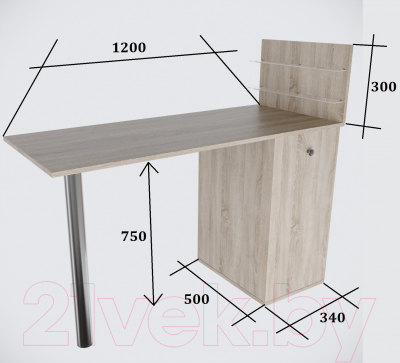 Стол для маникюра Мир Мебели MS-14S
