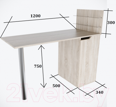 Стол для маникюра Мир Мебели MS-16S