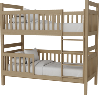 Двухъярусная кровать детская Kinderwood Вуди-3 200x90 (без ящиков, бесцветный) - 