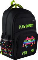 Школьный рюкзак Феникс+ Цифровая атака / 59278 (черный/зеленый) - 