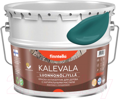 Краска Finntella Kalevala Матовая Malakiitti / F-13-1-9-FL035 (9л, темно-бирюзовый)