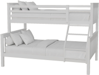 Двухъярусная кровать детская Kinderwood Вуди-7 200x140/200x90 (без ящиков, белый) - 