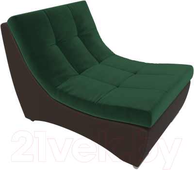 Кресло мягкое Лига Диванов Монреаль 248 / 111426 (велюр зеленый/экокожа коричневый)
